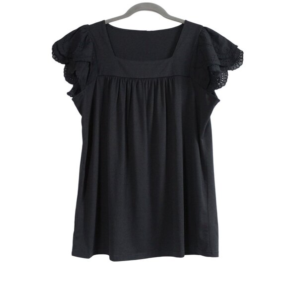 Scentkiss Square Neck Flutter Sleeve Top - Picture 1 of 15